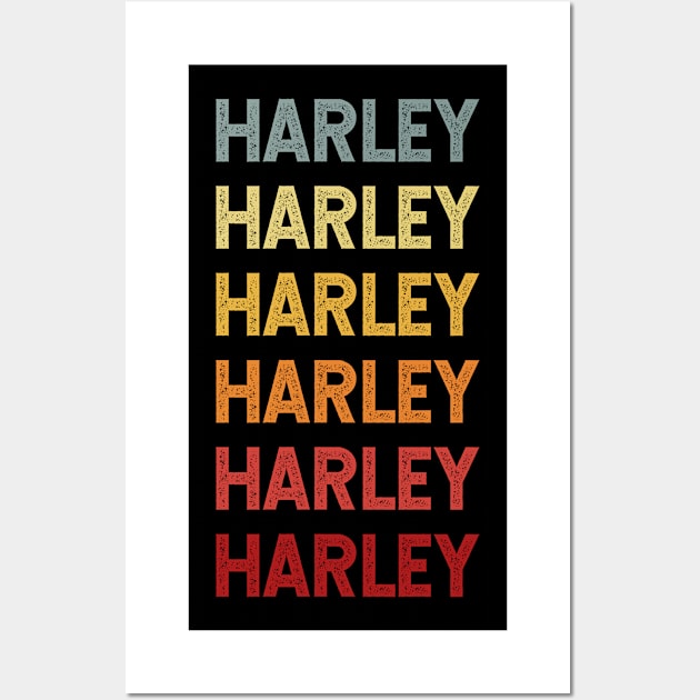 Harley Name Vintage Retro Gift Called Harley Wall Art by CoolDesignsDz